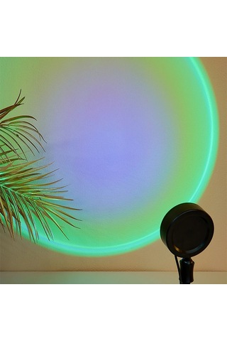 Günbatımı Işığı Projektör Usb 16 Renk Değişen Lambası 1 Çok Renkli