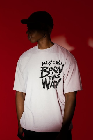 Sevbano Baby I Was Born This Way Yazılı Sırt Baskılı Unisex Oversize Şark Beyaz