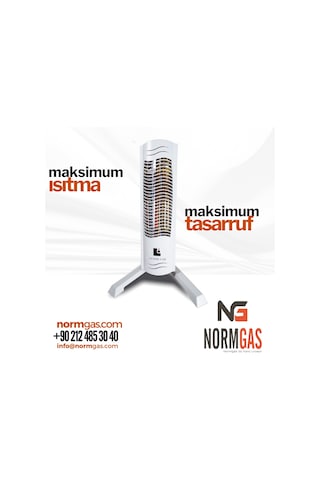 Nmg Dikey Ayakli Elektrikli Isitici Kumandali Beyaz Mtn Es 1500W