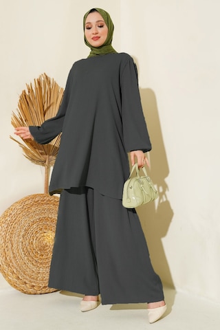 Kadın Tunik Pantolon Alt Üst Takım 6663 - Antrasit Antrasit