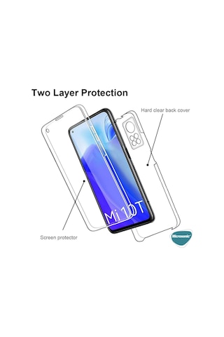 Microsonic Xiaomi Mi 10T Pro Kılıf 6 Tarafı Tam Full Koruma 360 Clear Soft