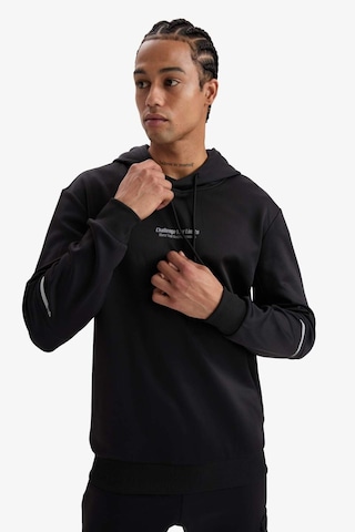 Defacto Defactofit Standart Fit Kapüşonlu Sporcu Sweatshirt D3736ax25wnbk81 Siyah