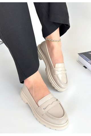 Roof Atelier Kadın Bej Rugan Loafer Ayakkabı - Narli Çok Renkli