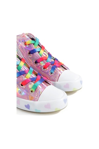 Artı Artı Ayakkabı Mia Kids-2400 Hologram 3d Kız Çocuk Bacıklı &fermuarlı Pembe Sneakers Pembe