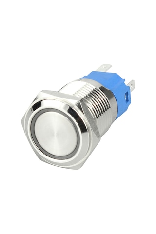 16mm Metal Led'li Kalıcı Buton   Metal  Yaylı   Su Geçirmez