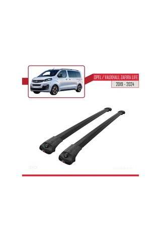 Opel / Vauxhall Zafira Life 2019 Ve Sonrası İle Uyumlu Ace-1 Ara Atkı Tavan Barı Siyah
