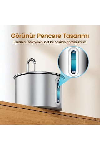 5 Adet Evcil Hayvan Su Pınarı Paslanmaz Çelik 2.2 Litre