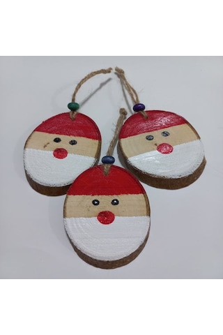 Noelbaba Figürlü Ahşap Yılbaşı Süsü 01