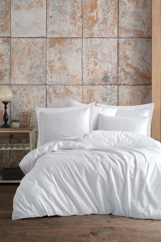 Ranforce Tek Kişilik Pamuklu Nevresim Takımı 160x220 - Beyaz Çok Renkli