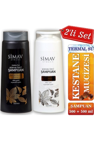 Simav Synaus Kestane Özlü ve Termal Sulu Şampuan Seti 2 x 500 ML