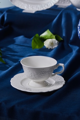 Karaca Beatrice Çay Fincanı Ve Tabağı 200 Ml Beyaz