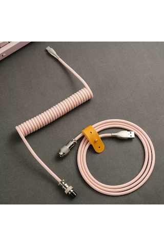 Coiled Kablo Sarmal 120cm + 35cm Mekanik & Manyetik Klavye Kablosu Type-c Usb, 8k 8000hz