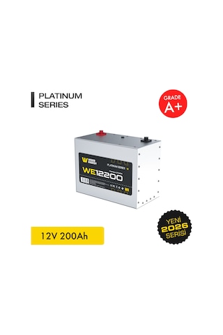Werer Energy 12V 200Ah LiFePO4 Platinum Series Bluetooth'lu Lityum Demir Fosfat Akü