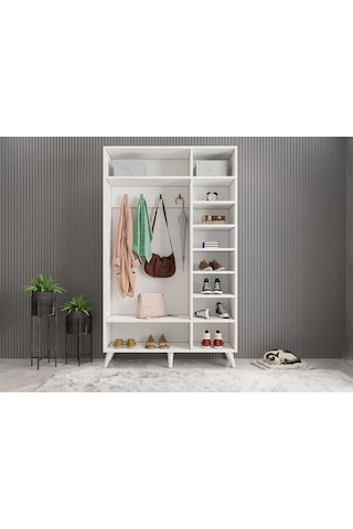 Robe Membran 3 Kapaklı Portmanto Montaj Dahil Beyaz 120 Cm
