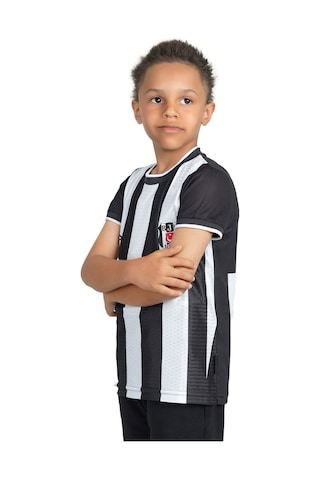 Beşiktaş Lisanslı Çocuk Çubuklu Umbro Forma Siyah - Beyaz