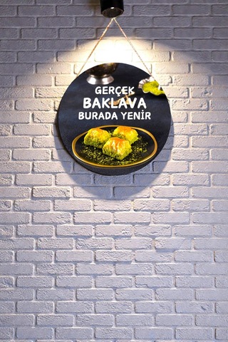 Baklava Salonu Duvar, Kapı, Tek Taraflı Askılı Pano Karşılama Tabelası, Baklava Dükkan Süsü