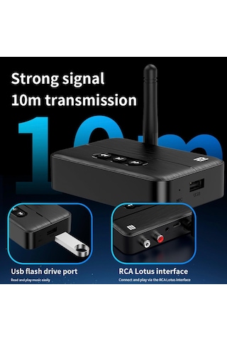 M60 Nfc Bluetooth 5.4 Ses Alıcısı Transmitter Aux & Rca Bağlantı, Type-c Güç, Usb Den Müzik Çalma, Araç & Ev Hoparlör/amfi İçin Kablosuz Ses Adaptörü, Hi-fi Stereo, 10m Çekim Mesafesi
