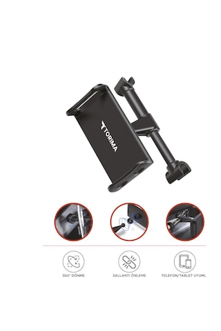 Torima JX-050 Ayarlanabilir Arka Koltuk Telefon Tablet Tutucu Siyah