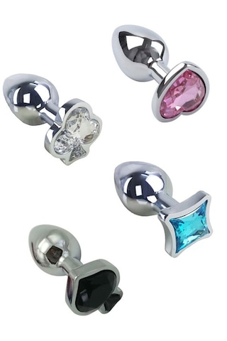 Fastieshop Değiştirilebilir Başlıklı Çelik Anal Plug Set - Küçük Boy