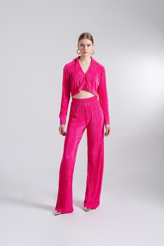 Holly Lolly Crop Model Düğme Kapamalı Comfy Crop Gömlek Pembe