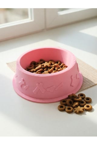 Kemik Desenli Mama Kabı 3d Baskı Kedi Köpek Mama Ve Su Kabı 12cm