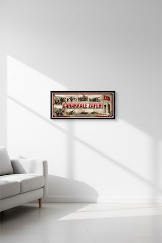18 Mart Çanakkale Zaferi Tablosu 60x25 Cm Çerçeveli Okul Panosu