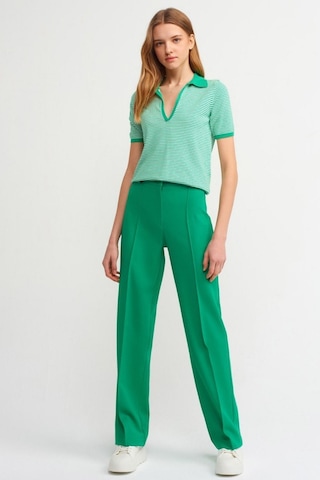 Yeşil Önü Dikişli Boru Paça Kumaş Pantolon Yeşil