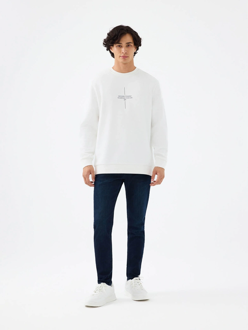 Loft Regular Fit Beyaz Erkek Sweatshirt Lf2041080 Beyaz