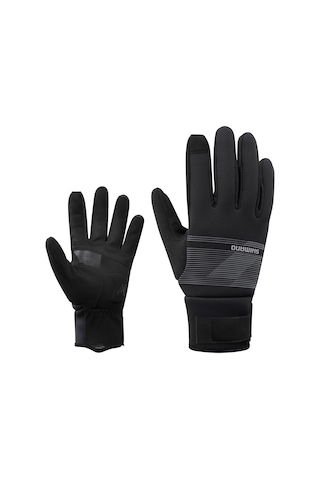 Shimano Windbreak Thermal Uzun Parmak Eldiven Metalik Gri M Siyah