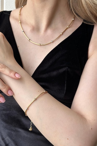 Zümrüt Sarraf 14 Ayar Altın Dorikalı Halat Kolye Bileklik İkili Set