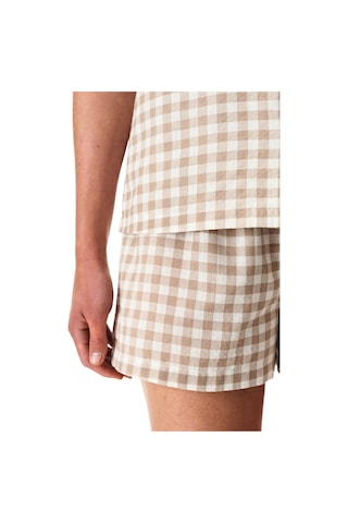 Penti Latte Beige Gingham Gömlek Şortlu Pijama Takımı