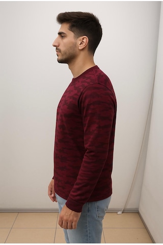 Axxel Erkek Bordo Sweatshirt-w1083 Bordo 2 İplik Şardonsuz