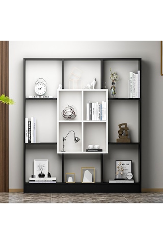 Mars Kitaplık - Siyah / Parlak Beyaz