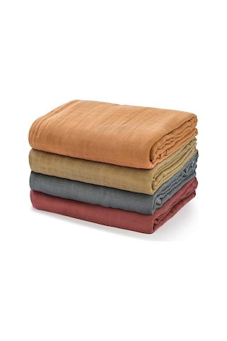 Muslin Kundak Bezi 4'lü Set Ultra Yumuşak ve Nefes Alabilir Pamuk 120x120 CM Kiremit