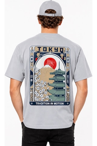Bayloranzzo Tokyo City %100 Pamuk Heavy Cotton Premium Kalite Unisex Tişört Gri