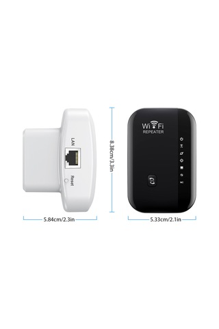 Youtek Mt02 Siyah Avrupa Tipi Wifi Göstergeci: 300m Genişletici, 7 Led Işık, Ap/röle Modları, 2.4ghz Kablosuz Sinyal Güçlendirici