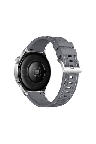 Sneezy Huawei Watch Gt5 Pro 46mm İle Uyumlu Metal Tokalı Dikiş Detaylı Şık Dokuma Silikon Kordon