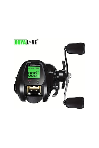 Motion003 Ouyalıne Siyah Tx800 Sağ El Alüminyum Baitcasting Olta Makarası Dijital Ekran Usb Şarj 7.2:1 Dişli 10kg Tuzlu Su