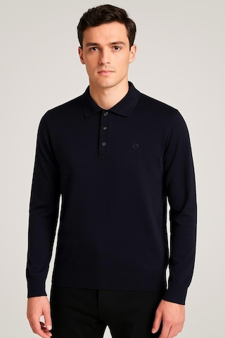 Simenti Regular Polo Yaka Düğmeli Erkek Triko - 7422 Lacivert