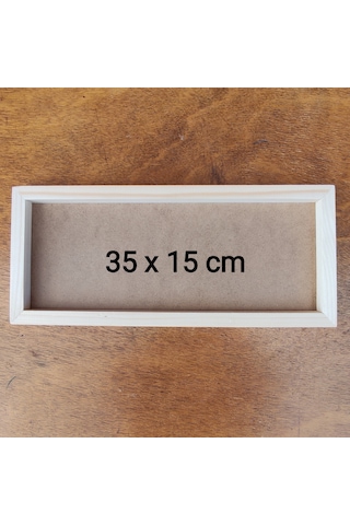 35x15cm Ham Ahşap Çerçeveli Pano Camsız - Arkalık Sabit
