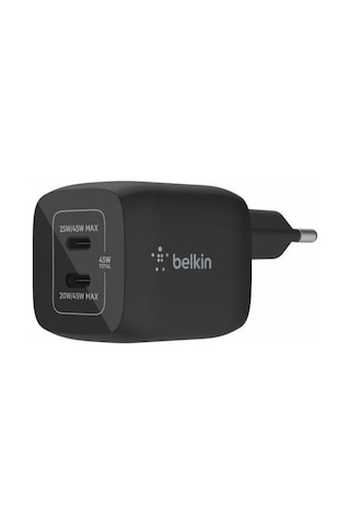 Belkin Çift Usb-c Duvar Şarj Cihazı 45w, Apple Uyumlu iPhone 14, 13, 12, Pro,