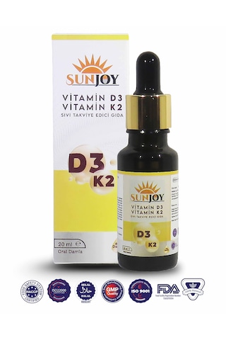 Sunjoy D3K2 Takviye Edici Gıda 20 ML