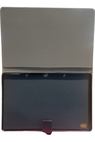 Samsung Galaxy Tab S7 Fe Uyumlu Manyetik Deri Kılıf İç Kısmı Yumuşak Kadife Dokulu Silikon Yuva Kapaklı Kılıf