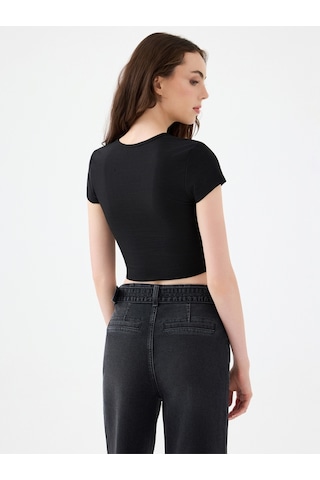 Kadın T-shirt Lf2040462 Black Siyah