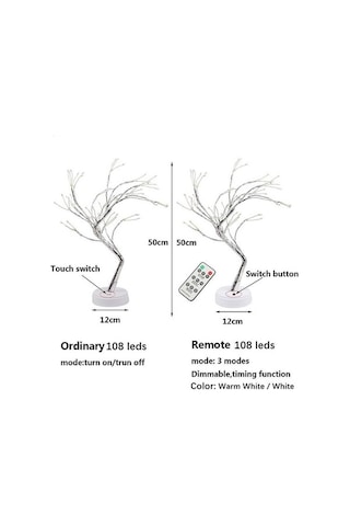 Didadodo Çok Renkli Led Gece Lambası Mini Noel Ağacı Bakır Tel Aydınlatma 108 Leds Çok Renkli