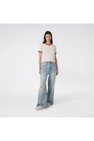 Champion Crewneck Croptop Kadın Beyaz T-shirt 118533 2800324