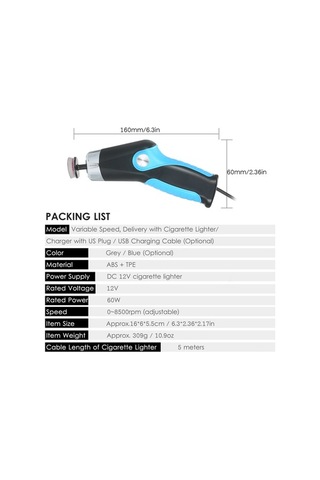 Novahub 60w Mini Cila Makinesi - 8500 Rpm'a Uygun Hız Ayarı, Araç Yüzey Parlatma & Çizik Giderme