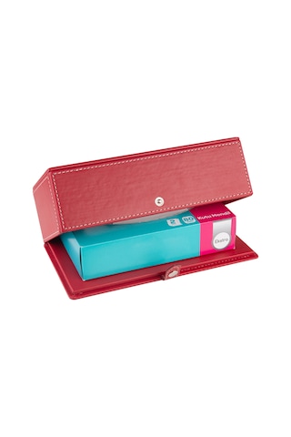 2k Suni Deri Peçetelik Mendil Kutusu 13 24 6 Cm. Kırmızı Kırmızı