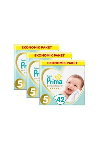 Prima Bebek Bezi Premium Care 5 Beden Ekonomik Paket 3 x 42 126 Adet 3'lü