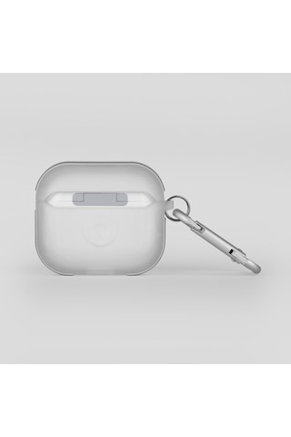 Apple Uyumlu AirPods 3.nesil Kılıf Skinarma Transparan Mat Tasarım Kinzoku Kılıf Beyaz